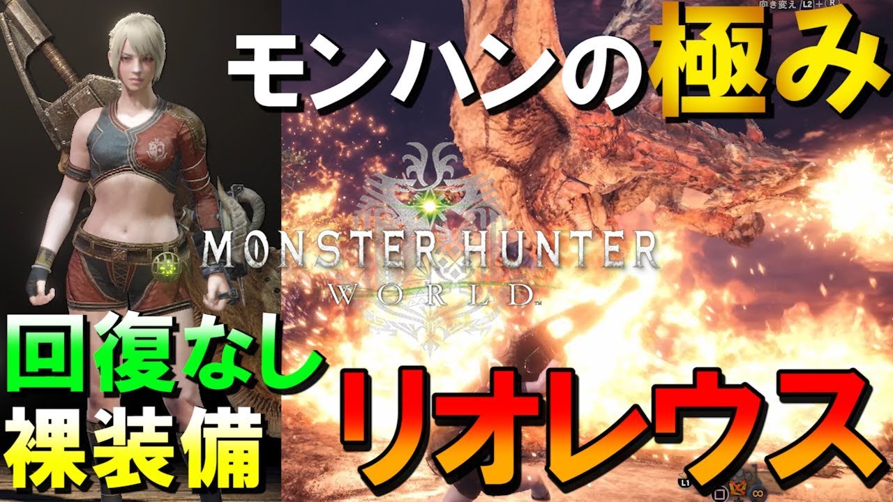 Mhw リオレウス 回復防具なしソロ討伐動画 Youtube