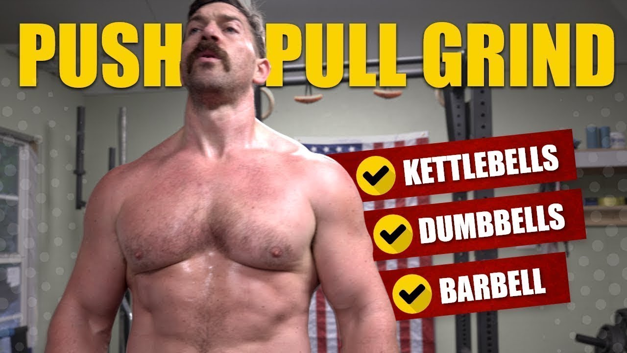 BEST Push Pull Upper Body Workout (Uses Kettlebells, Dumbbells & Barbell) Chandler Marchman