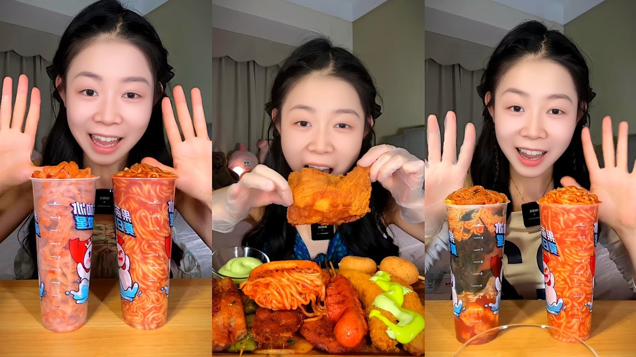 ASMR MUKBANG | “Extreme Spicy Noodles & Crispy Fried Chicken ASMR Mukbang 🔥🍜🍗”