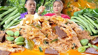 พาทำน้ำยากะทิตรีนไก่แบบเร่งด่วนแซ่บเข้มข้นกินกับผักสดๆเข้ากันแฮงจ้า|1มิถุนายน2024