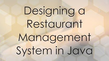 Designing a Restaurant Management System in Java