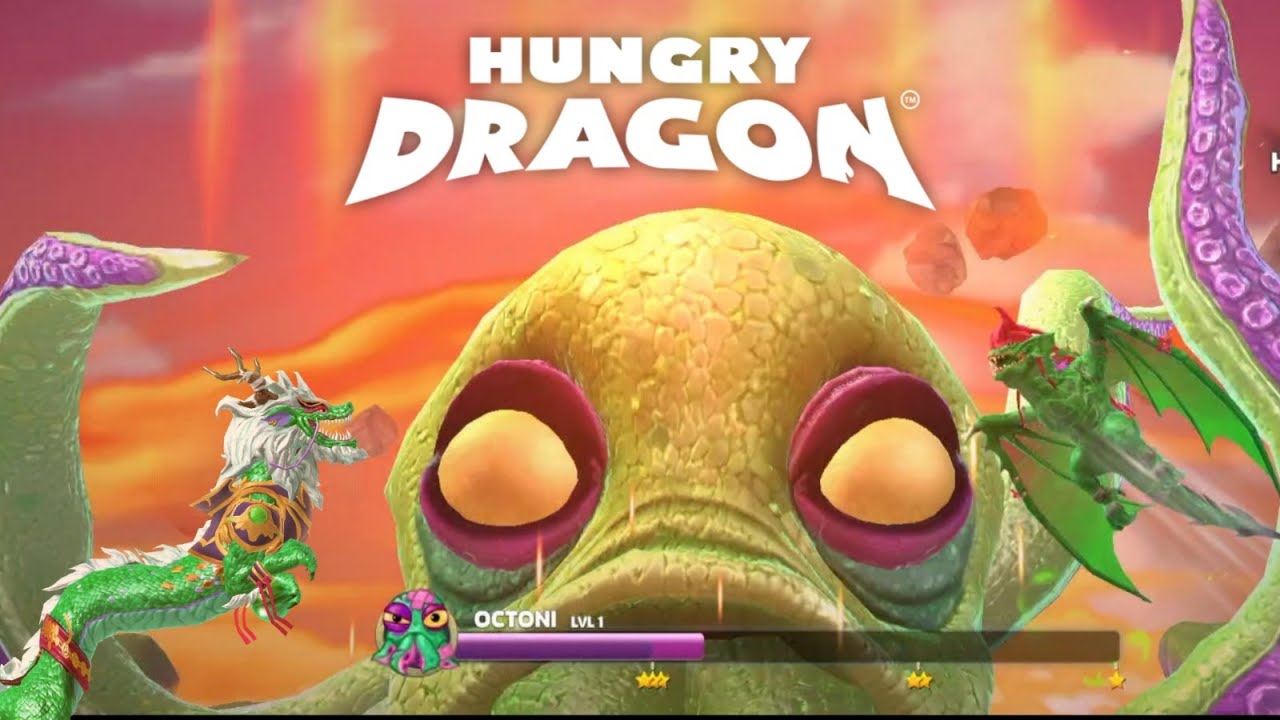 NEW BOSS BATTLE FIRST EVER ! OCTONI ! - Hungry Dragon