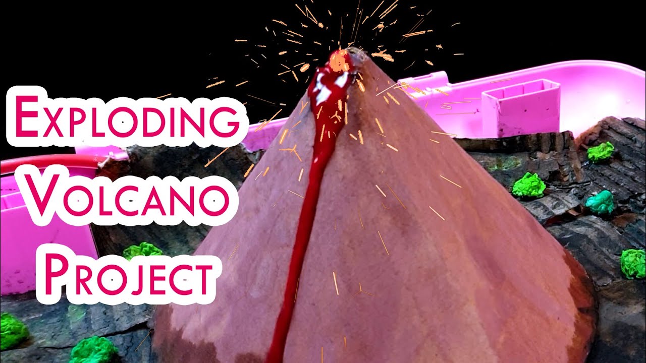 DIY Exploding Volcano project Easy crafts at home YouTube