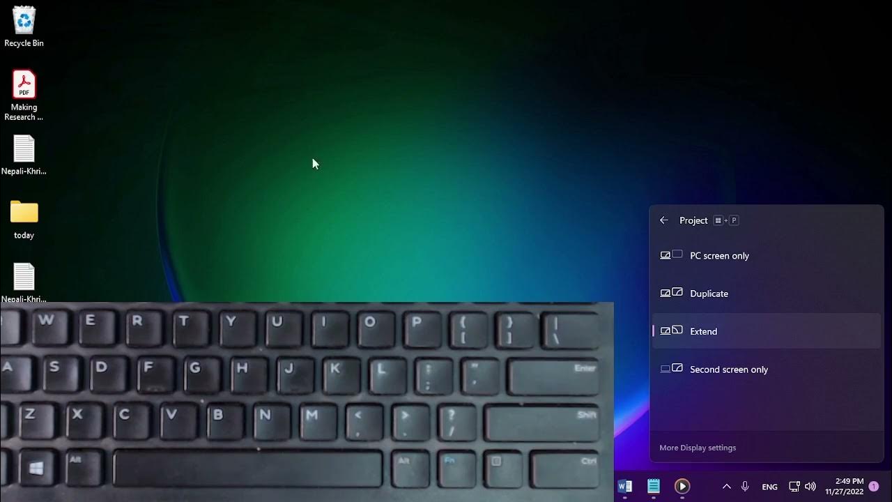 Connecting Projector to Desktop / Technical Problem / Use Win+P Key to