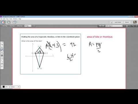 Finding the area of a trapezoid, rhombus, or kite in the coordinate plane