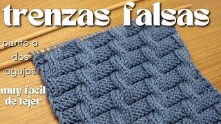 №204🫧  trenzas falsas a dos agujas 🧶 punto a dos agujas muy fácil de tejer 👚