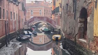 Italy drought sees Venice canals run dry