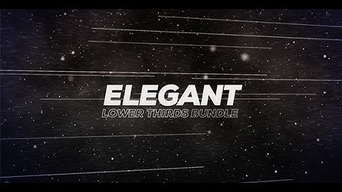 After Effects Template: Elegant Lower Thirds