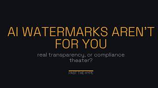 AI Watermarks Aren't For You