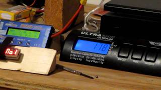 40mm EDF 20C 610mAh 2S1P 12A ESC thrust data test
