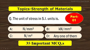 35 Most Important mcq | Strength of Materials | Civil Engineering | Exam Help Centre