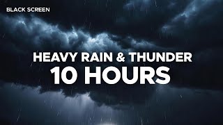 Heavy Rain and thunder⛈️ Sound for Deep Sleep | Black Screen (10 Hours) screenshot 5