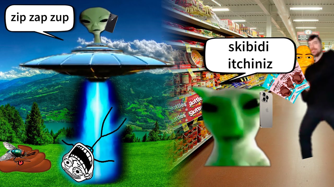 Alien Speaking Meme steals Trollge (Skittles Meme Green Alien Cat and ...