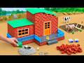 Mini Bricks House Construction | Diy Truck Building Elevated House Science project