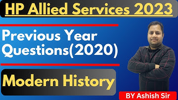 HP Allied Previous Year questions | Paper 2020 | Modern History | HP Allied 2023 | HPPSC