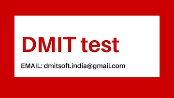 DMIT test | How to install DMIT software | DMIT SOFTWARE
