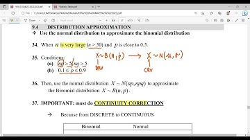 N9.4 K1 Distribution Approximation: Continuity Correction
