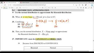 N9.4 K1 Distribution Approximation: Continuity Correction