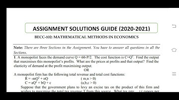 BECC 102 Ignou Solved Assignment 2020-21