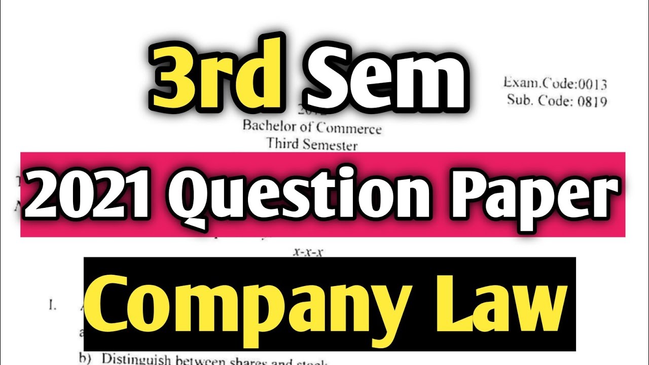 2021 Question Paper Company Law Important Questions Of Company Law