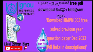 MMPM 003 dec.2023 free solved previous year question paper pdf links in descriptions