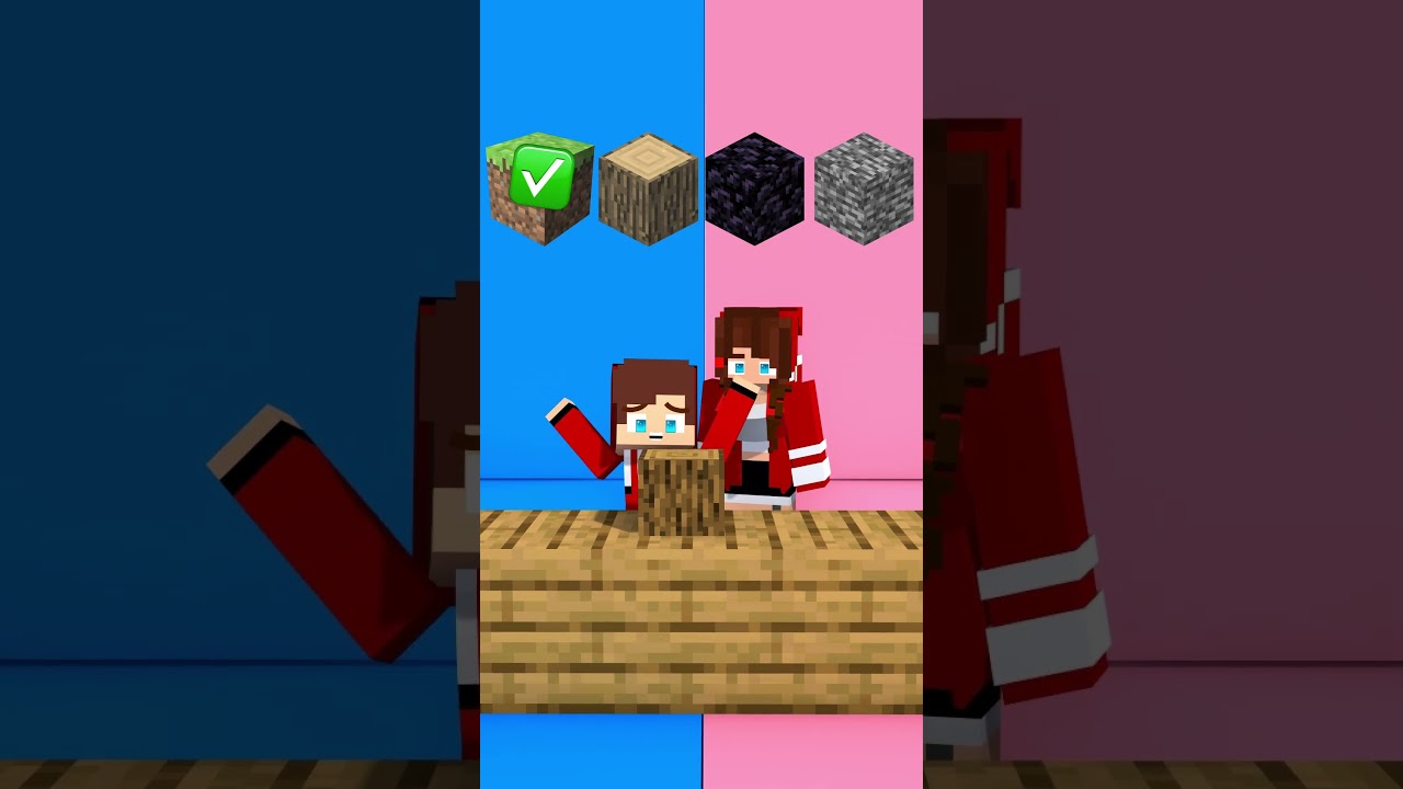 JJ and JJ Sister BLOCKS CHALLENGE - Maizen Minecraft Animation