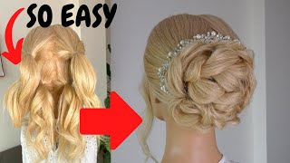 Curled bun hairstyle - easy hairstyles for prom wedding