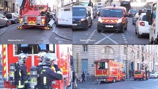 POMPIERS DE PARIS  incendie rue St Honoré Paris .