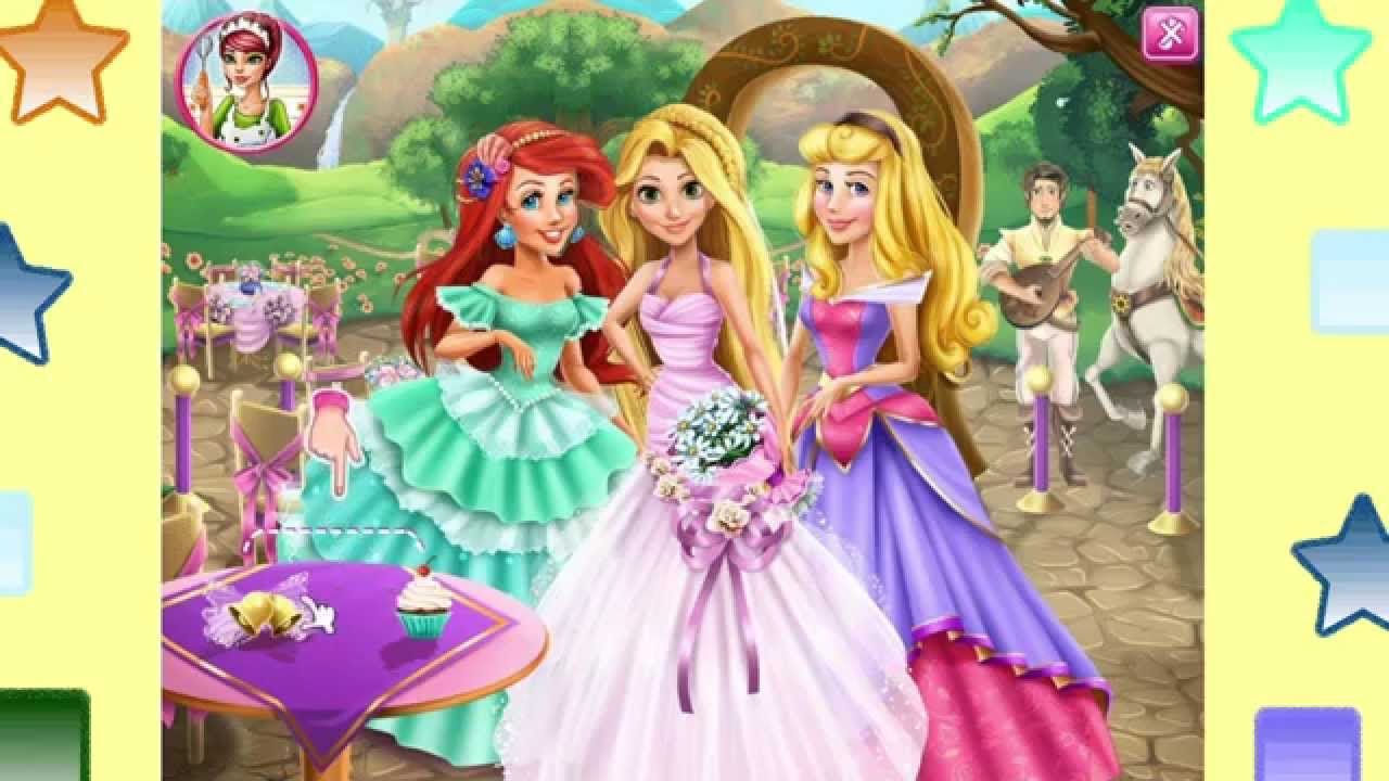 Disney Princess Rapunzel Ariel & Aurora Wedding Party