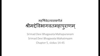 श्रीमद्देविभागवतमहापुराणम् Srimad Devi Bhagavata Mahatmyam ch 5, slokas 14-45