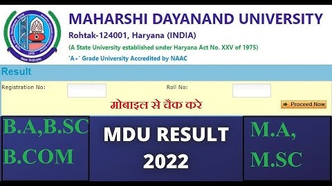 MDU RESULT 2022 UG & PG COURSE MAHARSHI DAYANAND UNIVERSITY ,ROHTAK @digitalduniya947