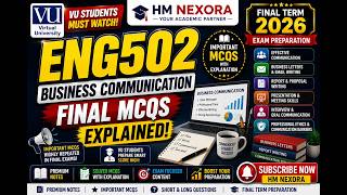 ENG502 Final MCQs Explained  Business & Technical English Writing Important MCQs for Final Term 2026