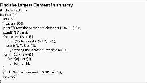 CS201/EL210/ME210 C Program to Find Largest Element in an Array By Vishnu Sharma