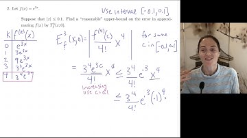Calculus II: Error in Approximation of an Exponential Function