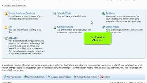 PLESK (17) - How to create Domain Aliases in PLESK