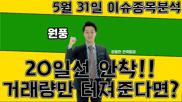원풍(008370) - 20일선 안착!! 거래량만 터져준다면?