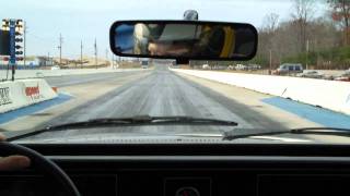 Eaton Supercharged LTD LX aborted dragstrip pass - slicks swaying