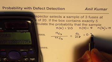 Probability that The sample size of 20 Fuses will Have 2 Defects