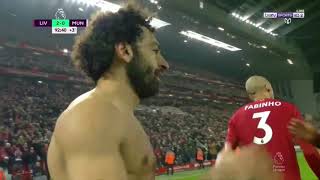 محمد صلاح يسجل هدف في الدقيقه الاخيره امام مانشستر يونايتد من صناعة اليسون