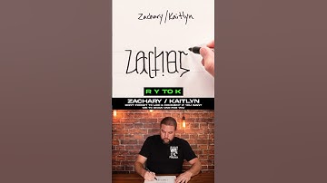 Mr. Upsidedown draws a CRAZY Zachary & Kaitlyn Ambigram! #Shorts