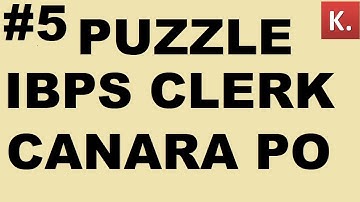 #5 PUZZLE FOR IBPS CLERK & CANARA PO || MISCELLANEOUS FOR IBPS CLERK