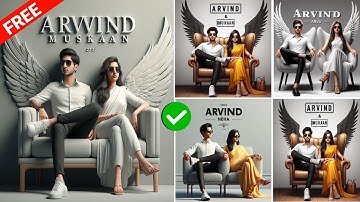 Create 3D Ai Wings Couple Images With Name photo editing | bing image creator tutorial | bing ai