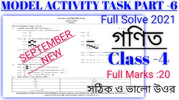 Class -4 Math(গণিত) Model Activity Task Part-6(New) Full Solve @ All In One Bengali Education