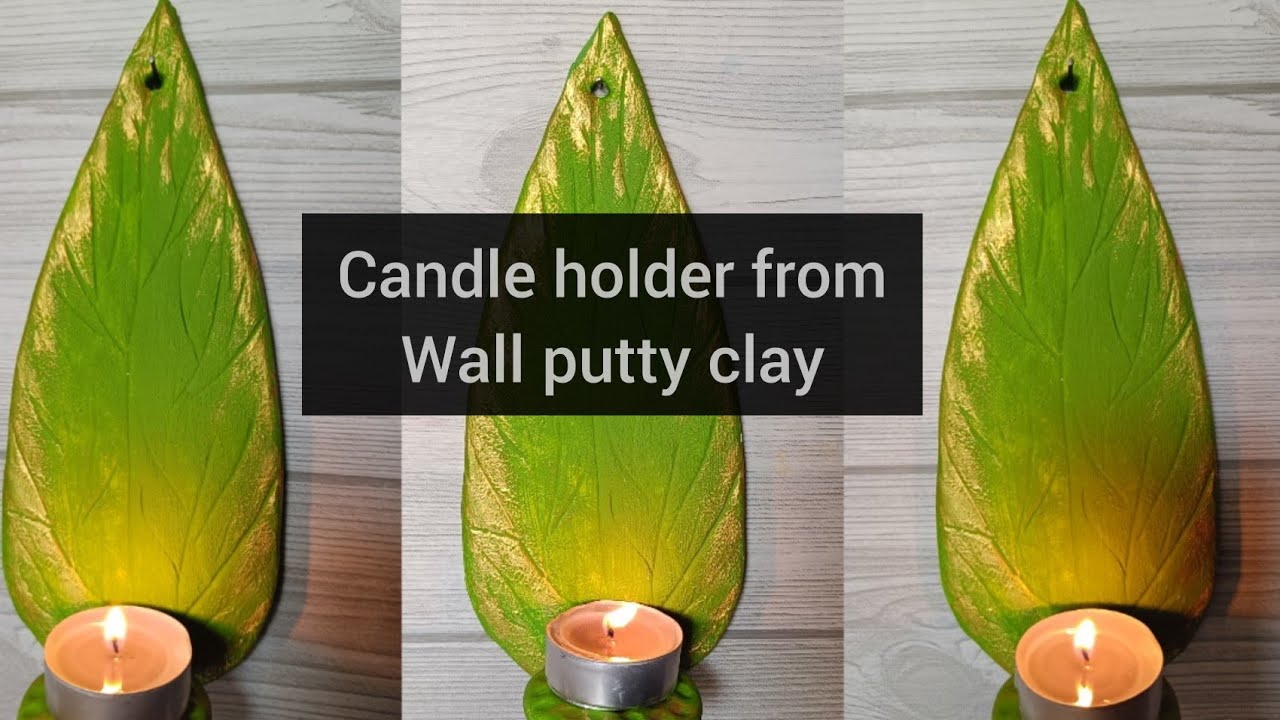 Candle holder from wall putty/wall decor diy.diwalidiyhomedecor YouTube