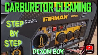 DIY Firman generator CARBURETOR CLEANING stepbystep #057