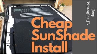 Wrangler JLU  sunshade Install and review