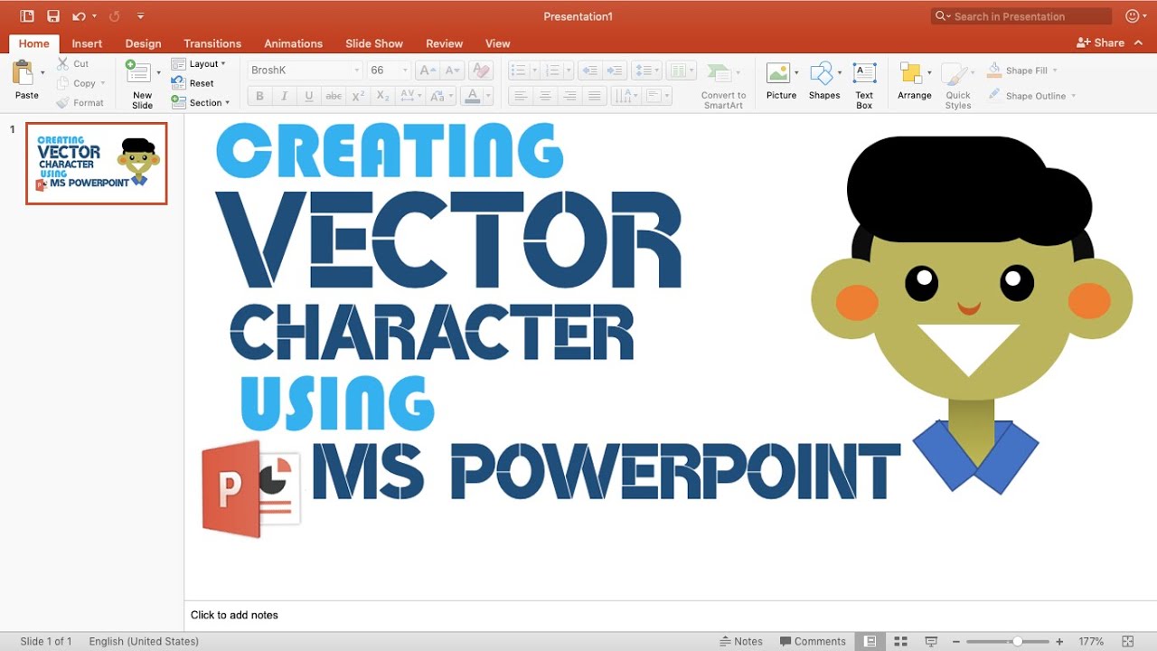 Creating Vector Character Using PowerPoint - Tutorial - YouTube
