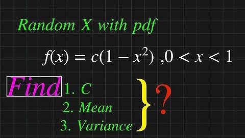 How to Find Mean and Variance For Given Probability density function (PDF) || Solved Problem