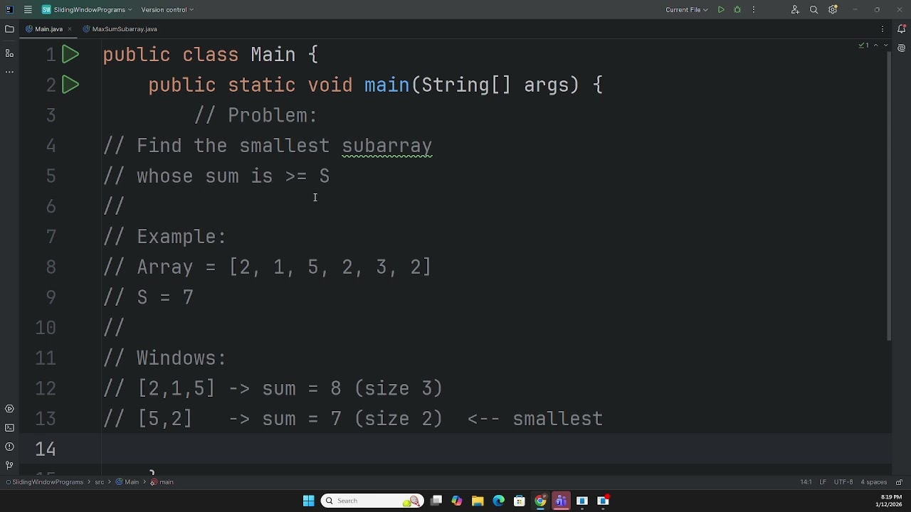 Smallest Subarray with Given Sum 