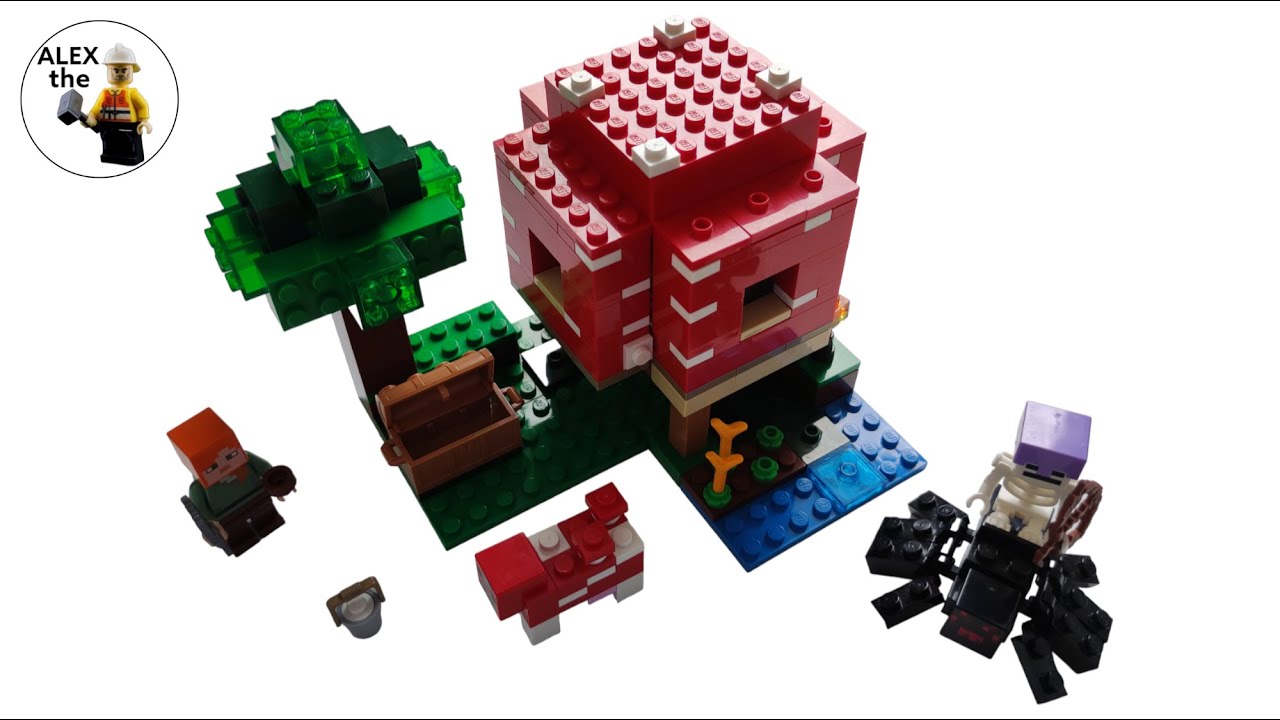 LEGO MINECRAFT 21179 speed build and play - The Mushroom House - YouTube